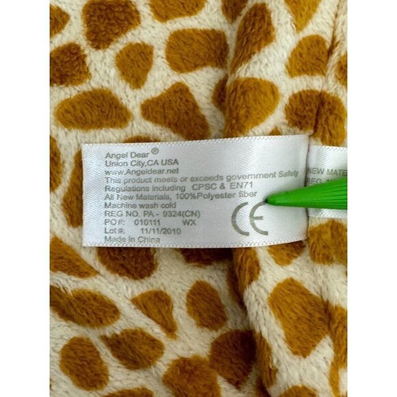 Angel Dear Infant Giraffe Security Blanket Knotted Lovey Plush Brown Tan Yellow - Picture 7 of 10